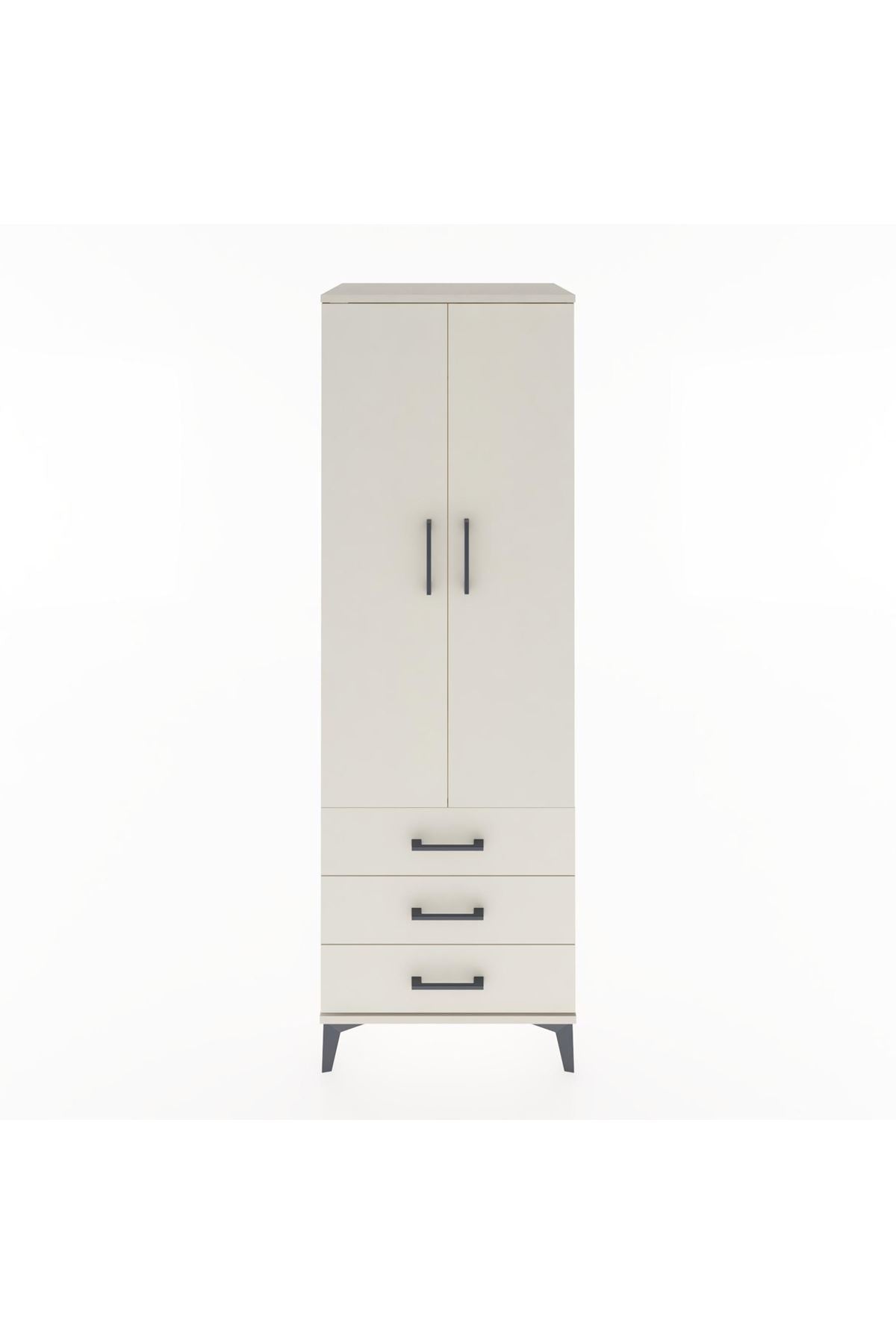 Hyperion Dolap Tek Raflı 3 Çekmeceli Tek Askılı 60x44x182 - S56M028V1B