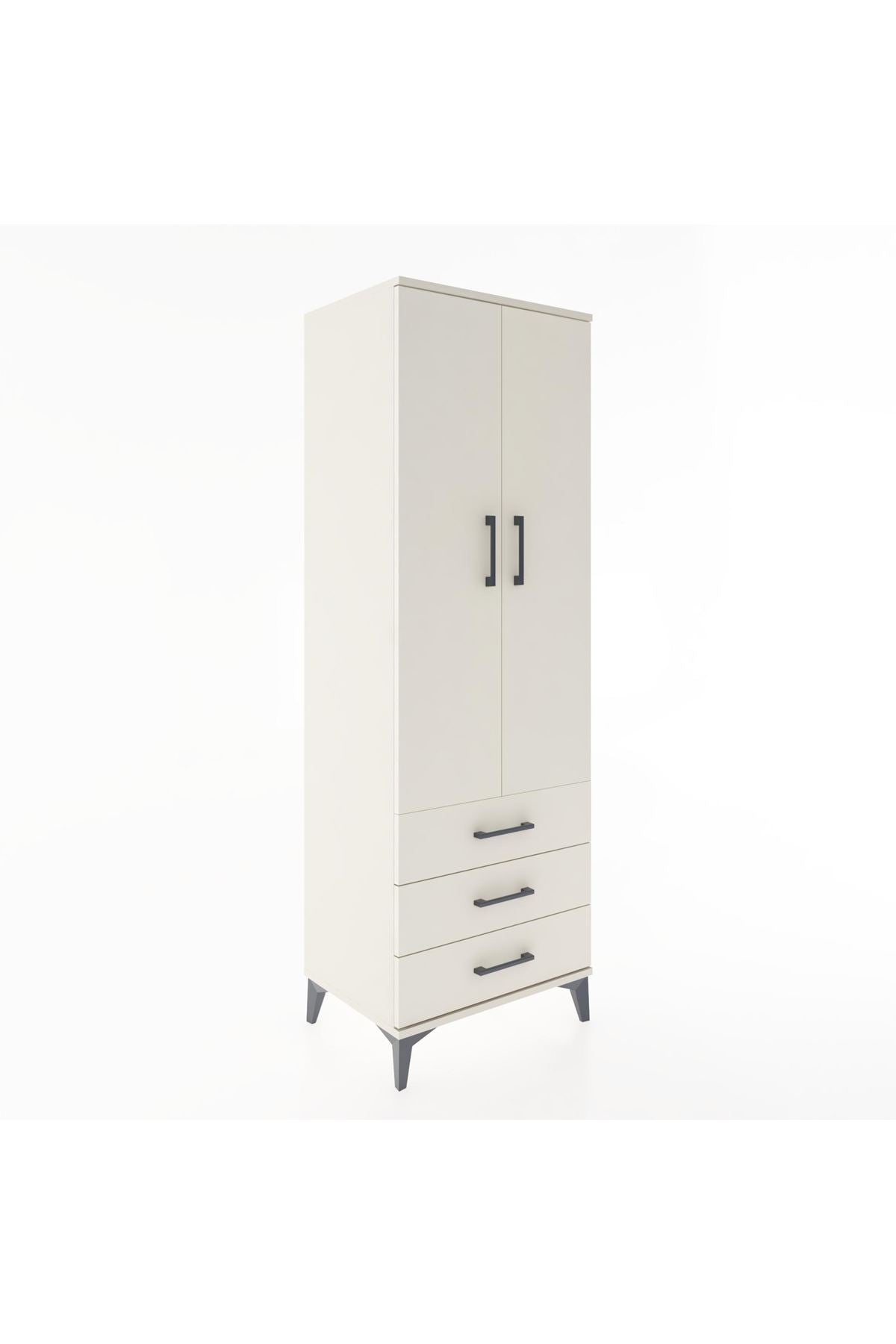 Hyperion Dolap Tek Raflı 3 Çekmeceli Tek Askılı 60x44x182 - S56M028V1B