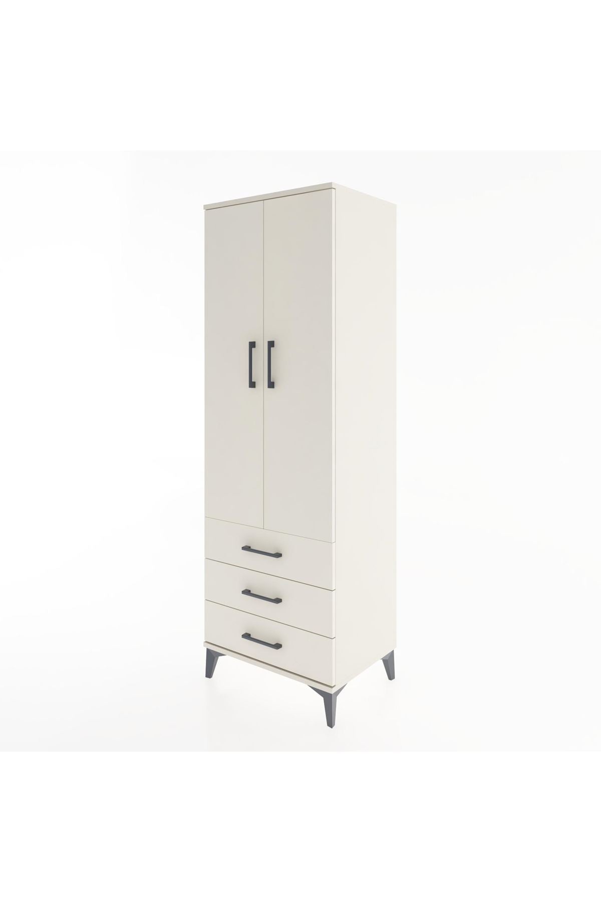 Hyperion Dolap Tek Raflı 3 Çekmeceli Tek Askılı 60x44x182 - S56M028V1B
