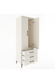 Hyperion Dolap Tek Raflı 3 Çekmeceli Tek Askılı 60x44x182 - S56M028V1B