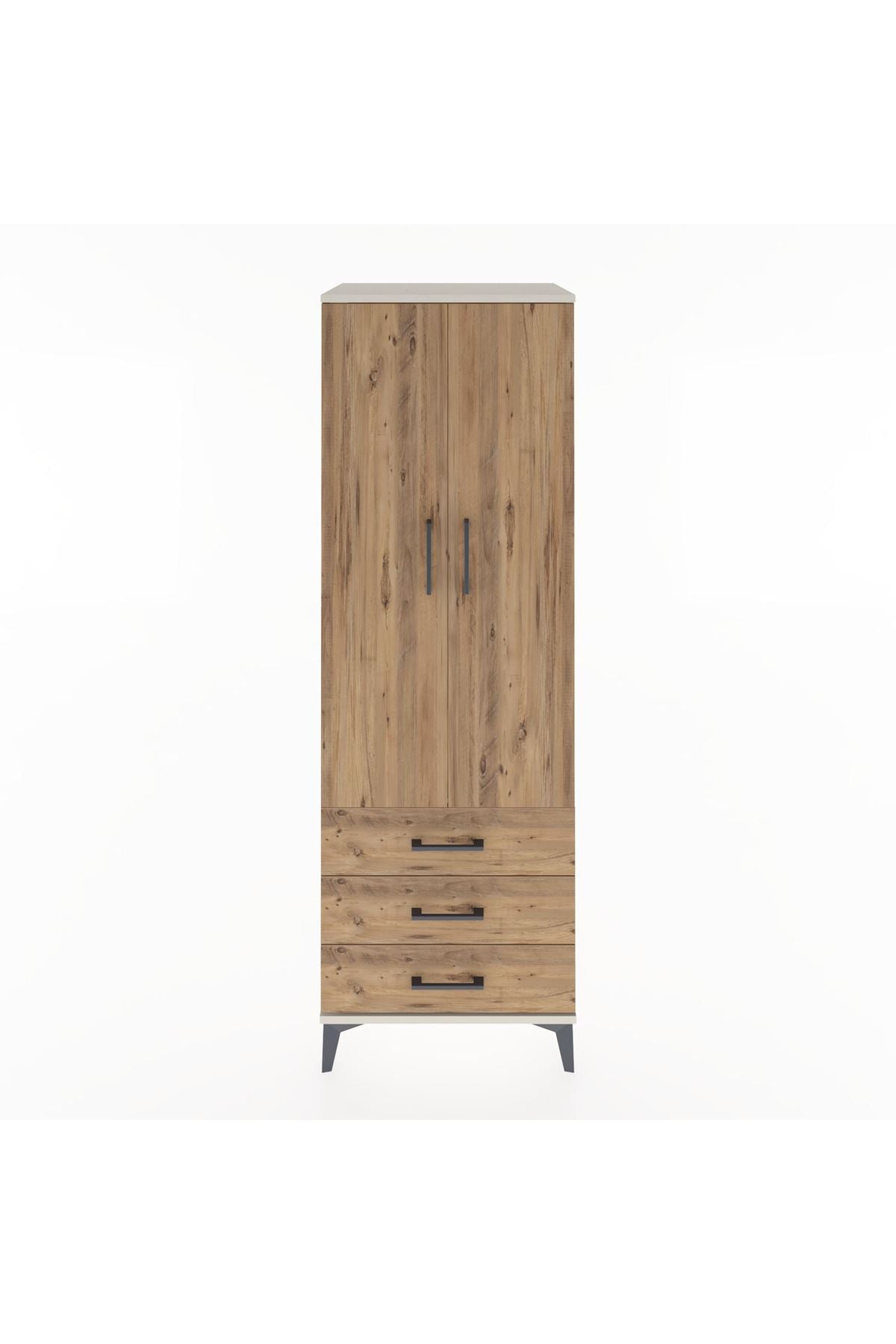 Hyperion Dolap Tek Raflı 3 Çekmeceli Tek Askılı 60x44x182 - S56M028V3B