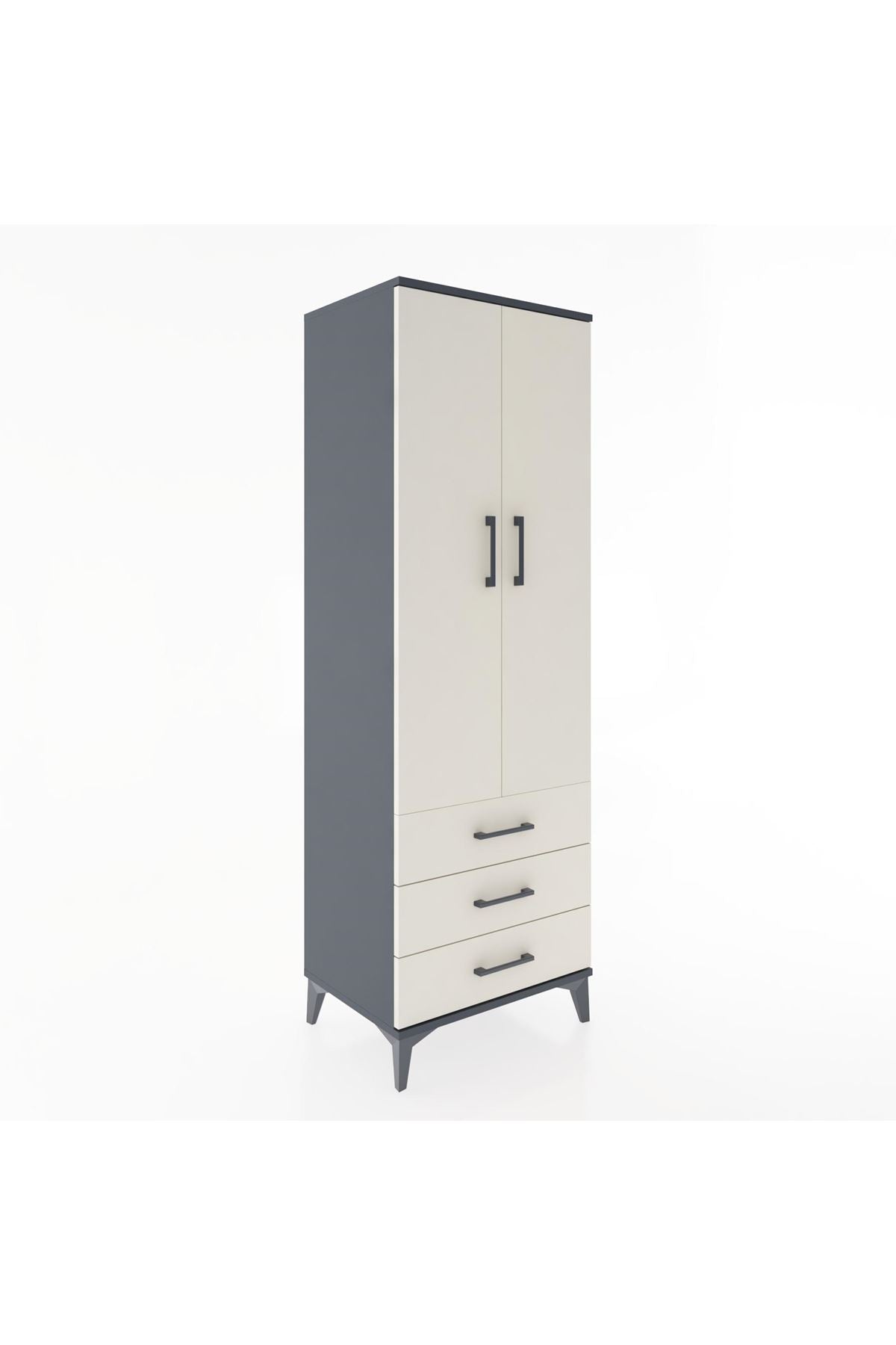 Hyperion Dolap Tek Raflı 3 Çekmeceli Tek Askılı 60x44x182 - S56M028V4B