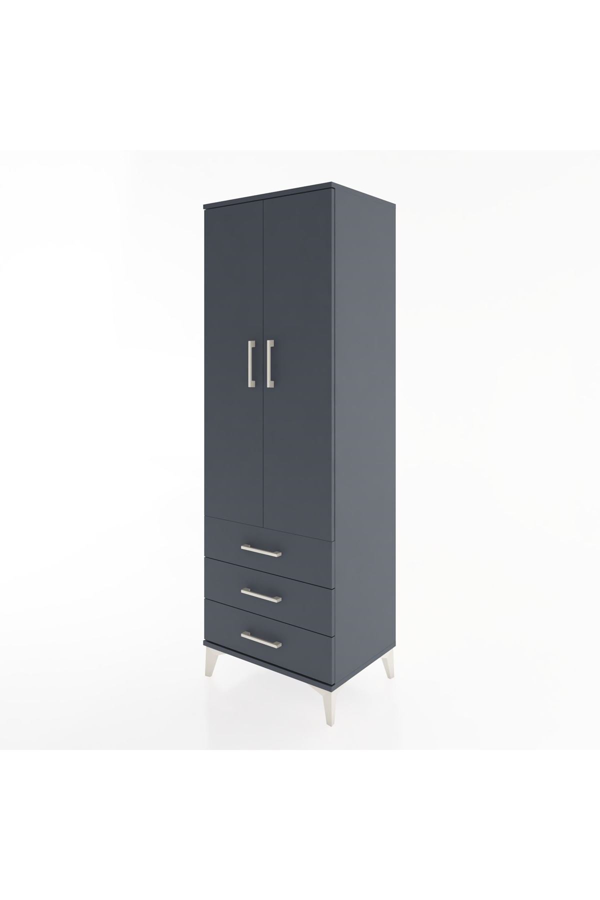 Hyperion Dolap Tek Raflı 3 Çekmeceli Tek Askılı 60x44x182 - S56M028V5B