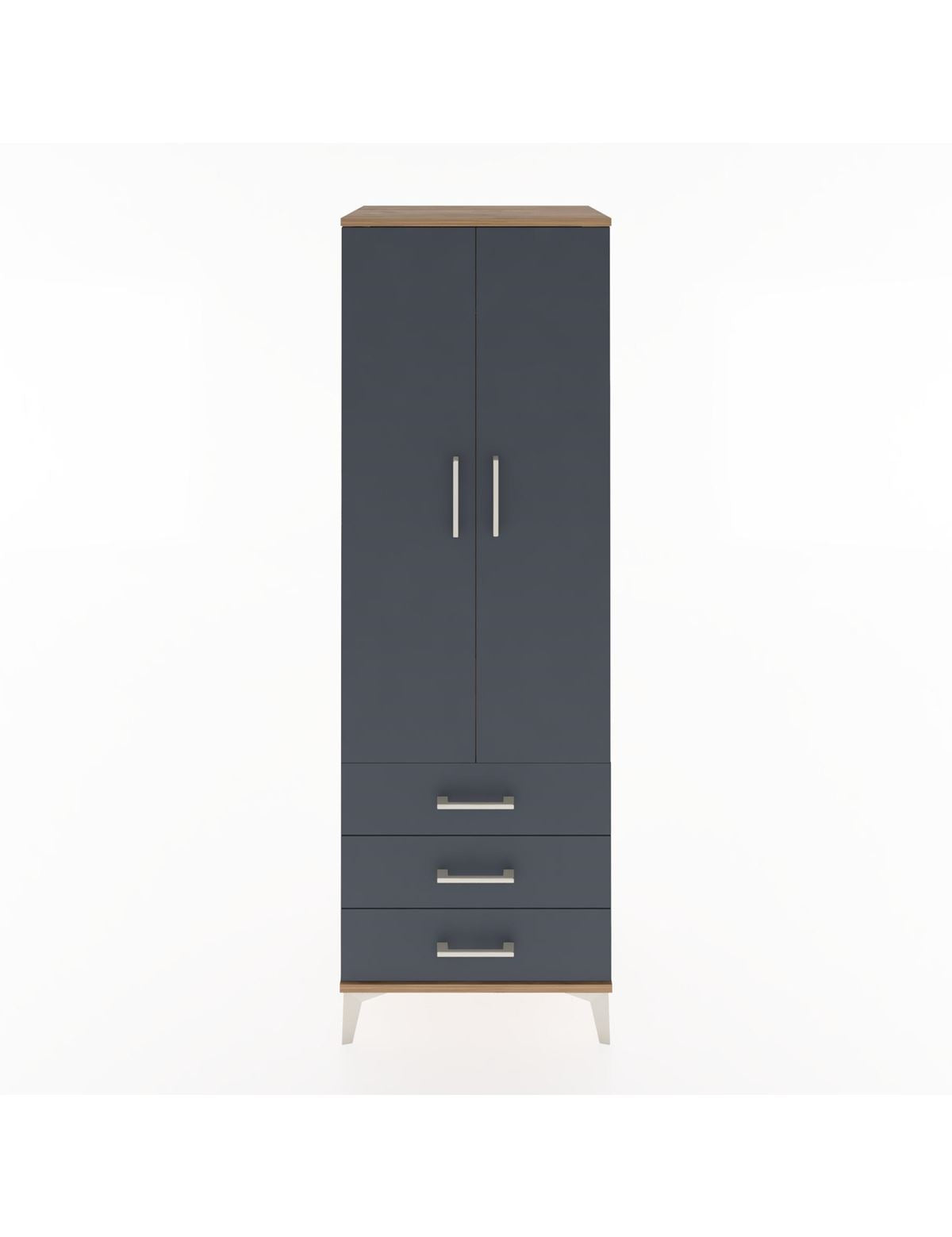 Hyperion Dolap Tek Raflı 3 Çekmeceli Tek Askılı 60x44x182 - S56M028V8B