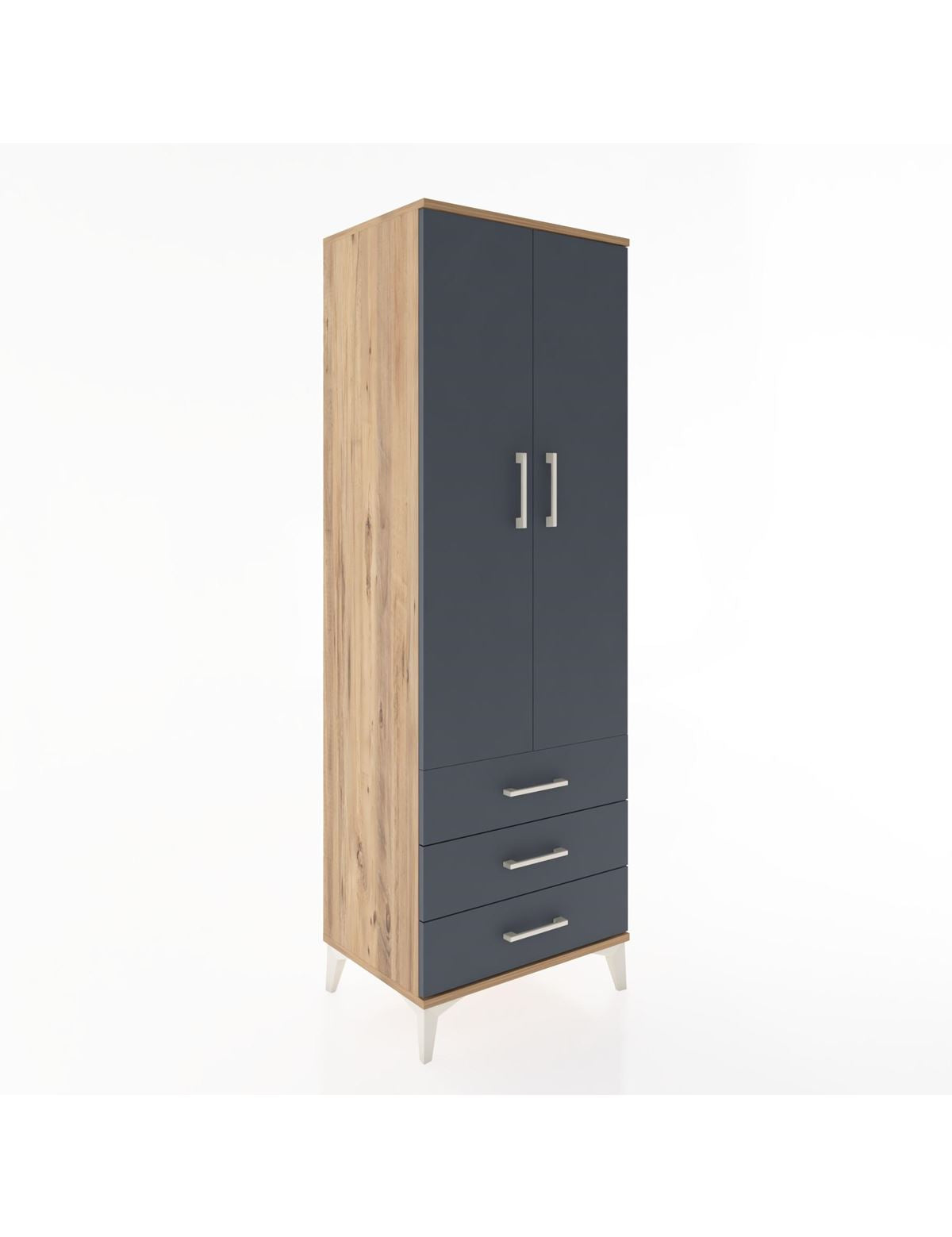 Hyperion Dolap Tek Raflı 3 Çekmeceli Tek Askılı 60x44x182 - S56M028V8B