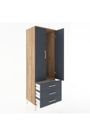 Hyperion Dolap Tek Raflı 3 Çekmeceli Tek Askılı 60x44x182 - S56M028V8B