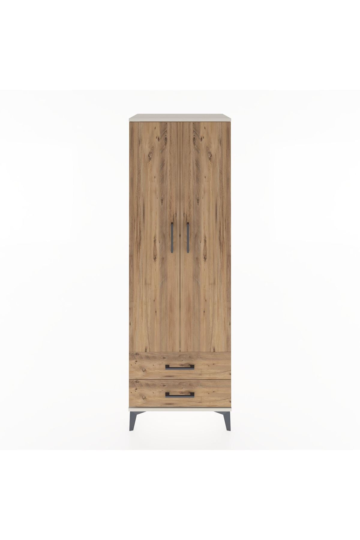 Hyperion Dolap Tek Raflı 2 Çekmeceli Tek Askılı 60x44x182 - S56M029V3B