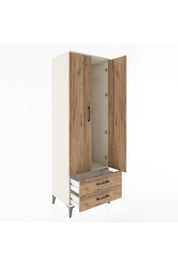 Hyperion Dolap Tek Raflı 2 Çekmeceli Tek Askılı 60x44x182 - S56M029V3B