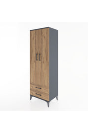 Hyperion Dolap Tek Raflı 2 Çekmeceli Tek Askılı 60x44x182 - S56M029V6B
