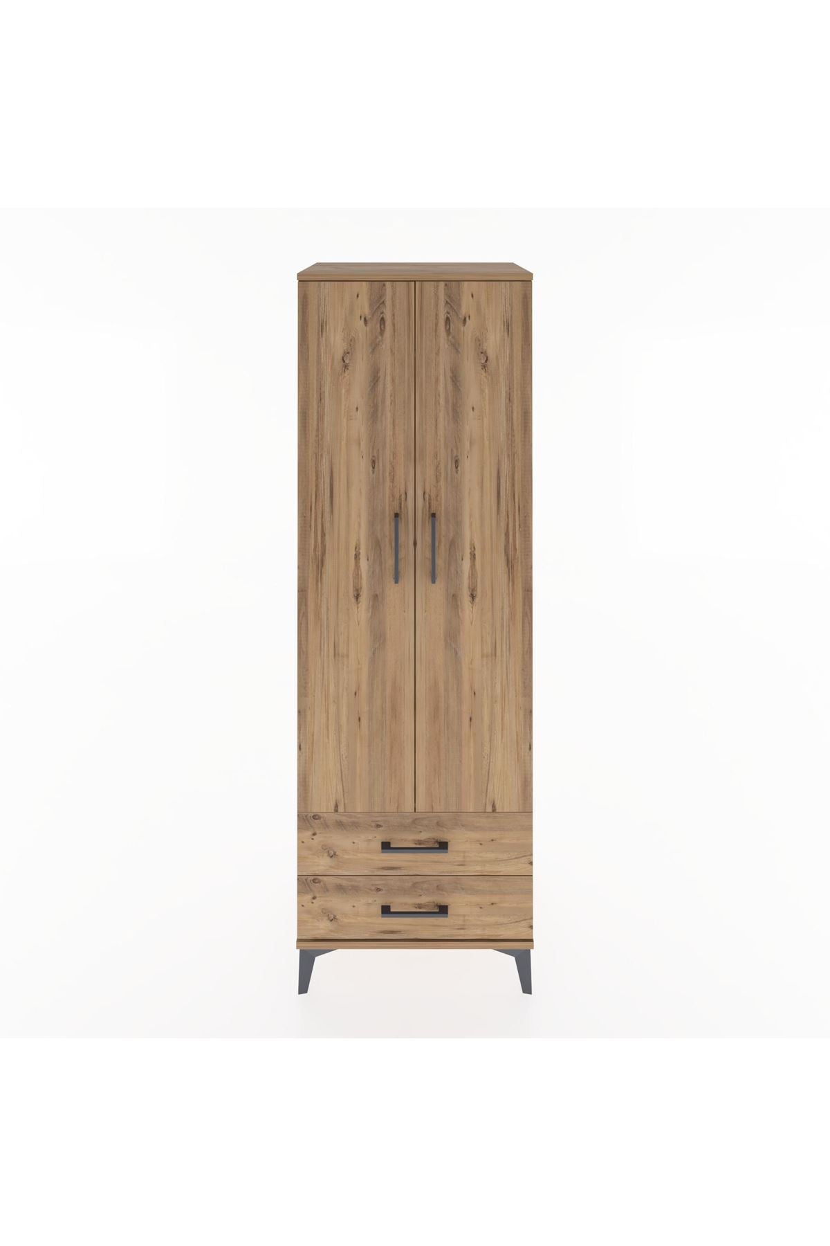 Hyperion Dolap Tek Raflı 2 Çekmeceli Tek Askılı 60x44x182 - S56M029V9B