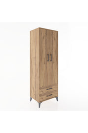 Hyperion Dolap Tek Raflı 2 Çekmeceli Tek Askılı 60x44x182 - S56M029V9B