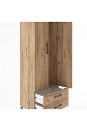 Hyperion Dolap Tek Raflı 2 Çekmeceli Tek Askılı 60x44x182 - S56M029V9B