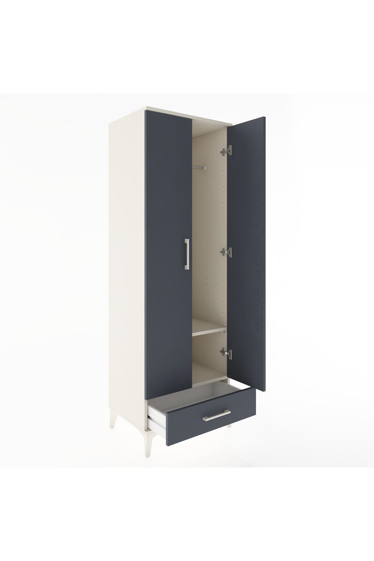 Hyperion Dolap 2 Raflı Tek Çekmeceli Tek Askılı 60x44x182 - S56M030V2B