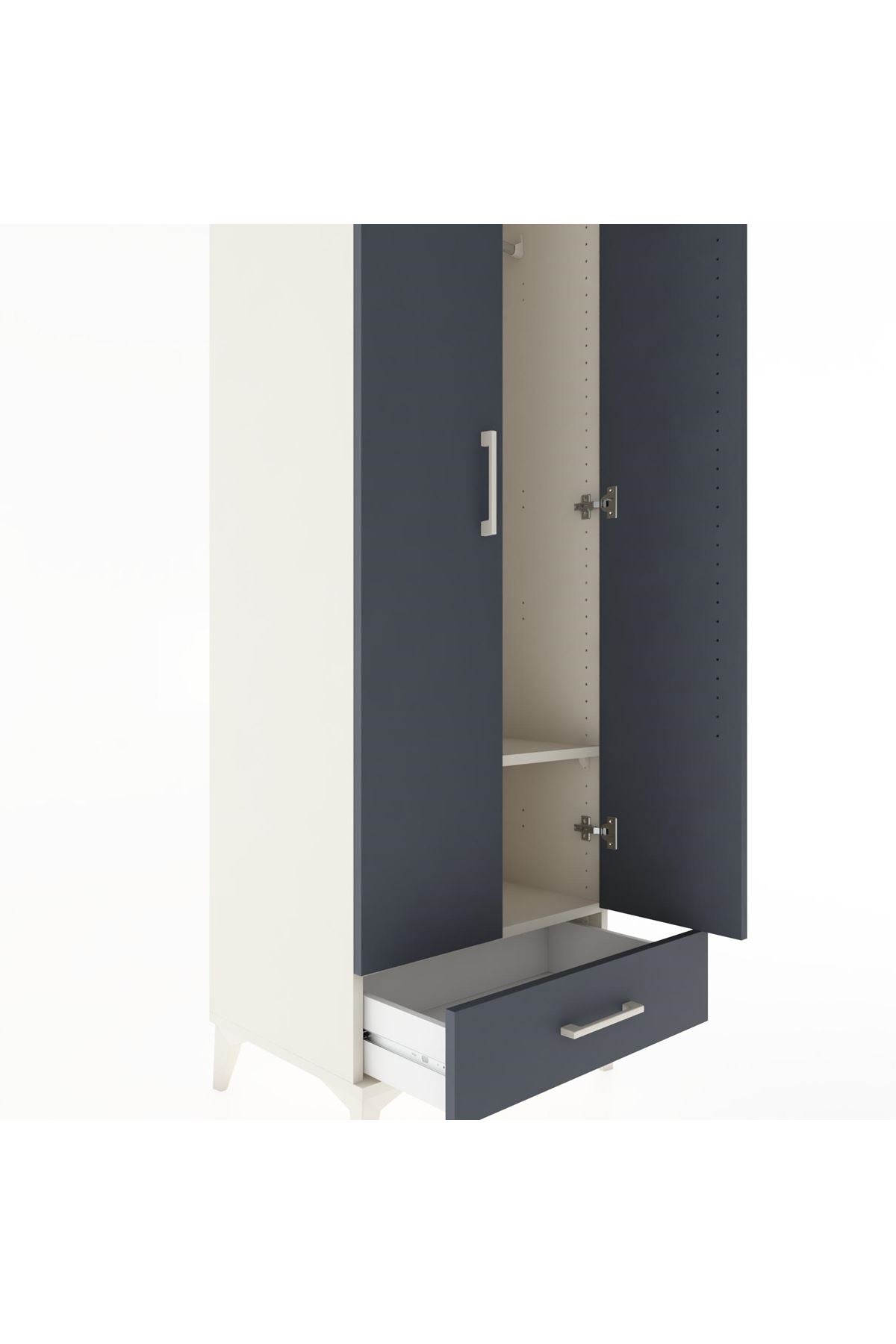 Hyperion Dolap 2 Raflı Tek Çekmeceli Tek Askılı 60x44x182 - S56M030V2B