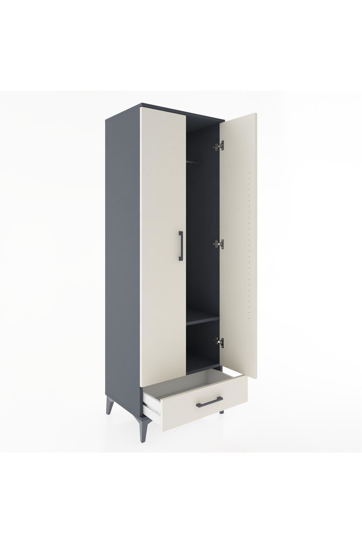 Hyperion Dolap 2 Raflı Tek Çekmeceli Tek Askılı 60x44x182 - S56M030V4B