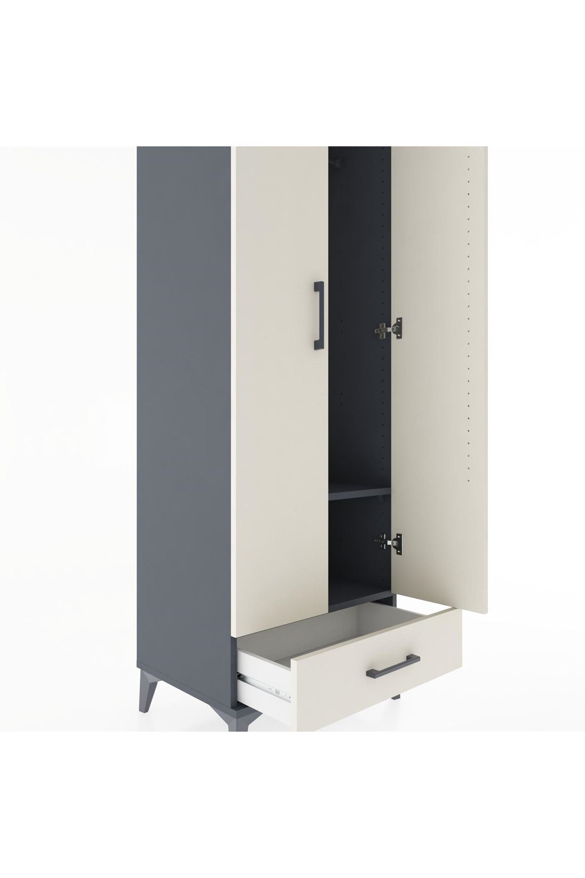 Hyperion Dolap 2 Raflı Tek Çekmeceli Tek Askılı 60x44x182 - S56M030V4B
