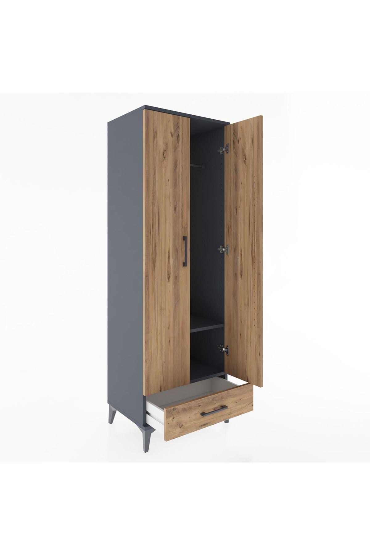 Hyperion Dolap 2 Raflı Tek Çekmeceli Tek Askılı 60x44x182 - S56M030V6B