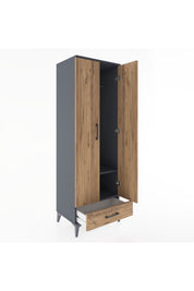 Hyperion Dolap 2 Raflı Tek Çekmeceli Tek Askılı 60x44x182 - S56M030V6B