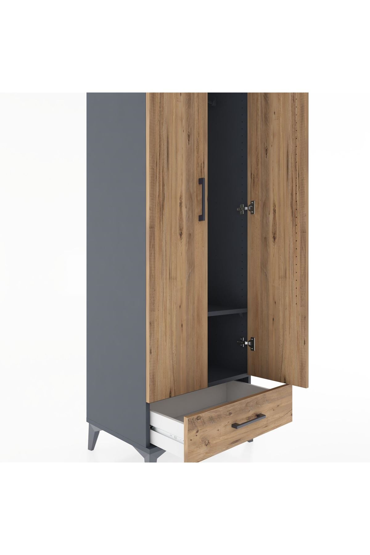 Hyperion Dolap 2 Raflı Tek Çekmeceli Tek Askılı 60x44x182 - S56M030V6B