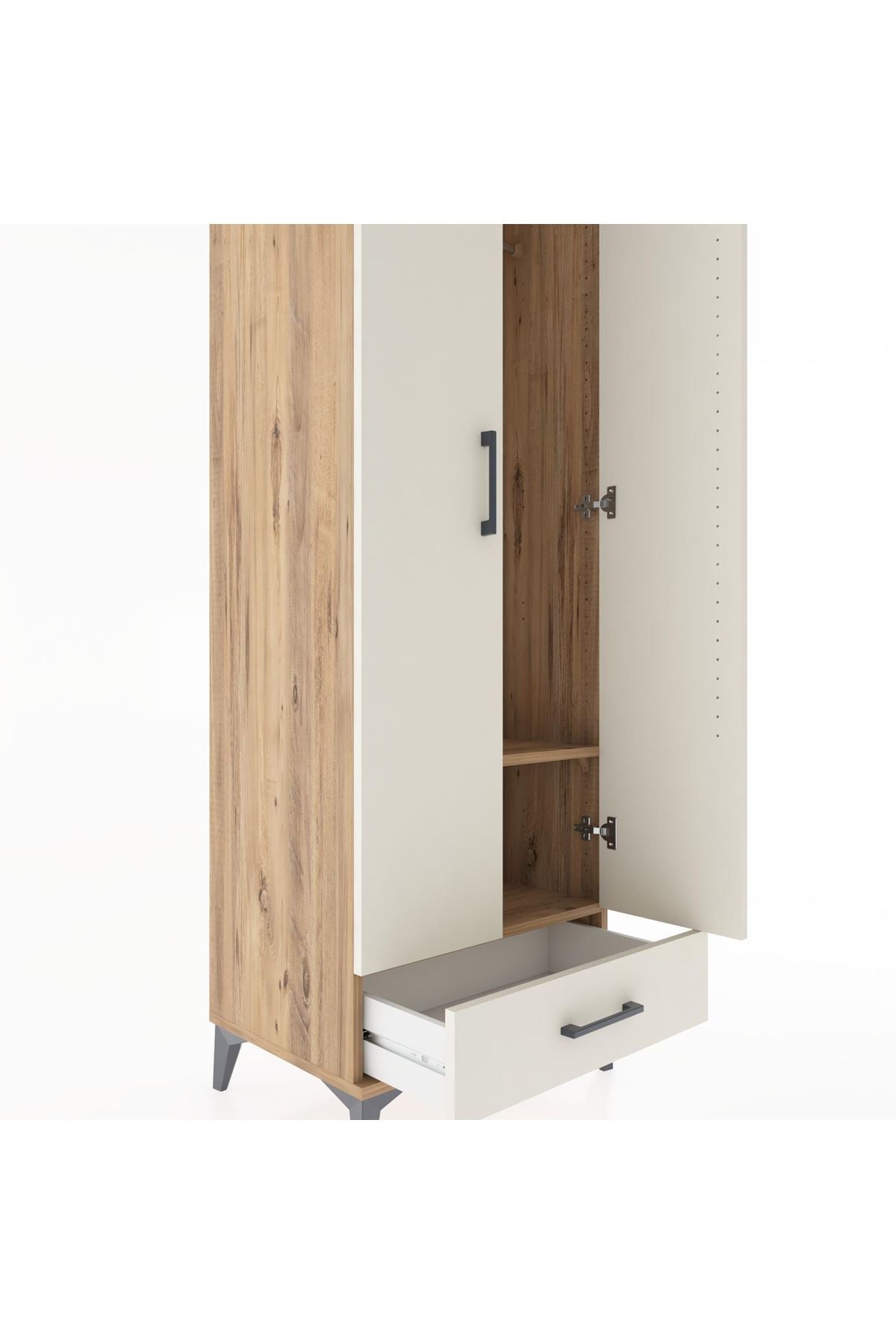 Hyperion Dolap 2 Raflı Tek Çekmeceli Tek Askılı 60x44x182 - S56M030V7B
