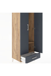 Hyperion Dolap 2 Raflı Tek Çekmeceli Tek Askılı 60x44x182 - S56M030V8B