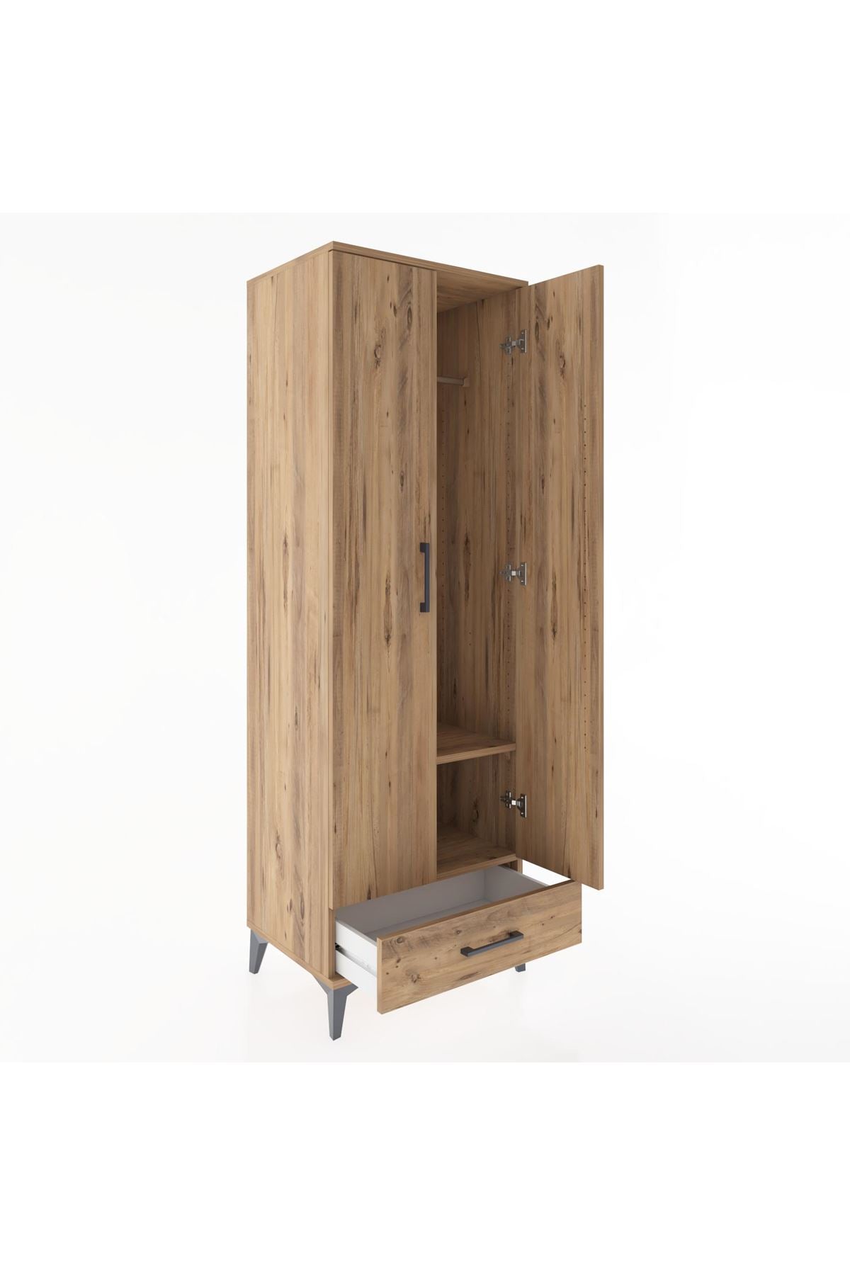Hyperion Dolap 2 Raflı Tek Çekmeceli Tek Askılı 60x44x182 - S56M030V9B