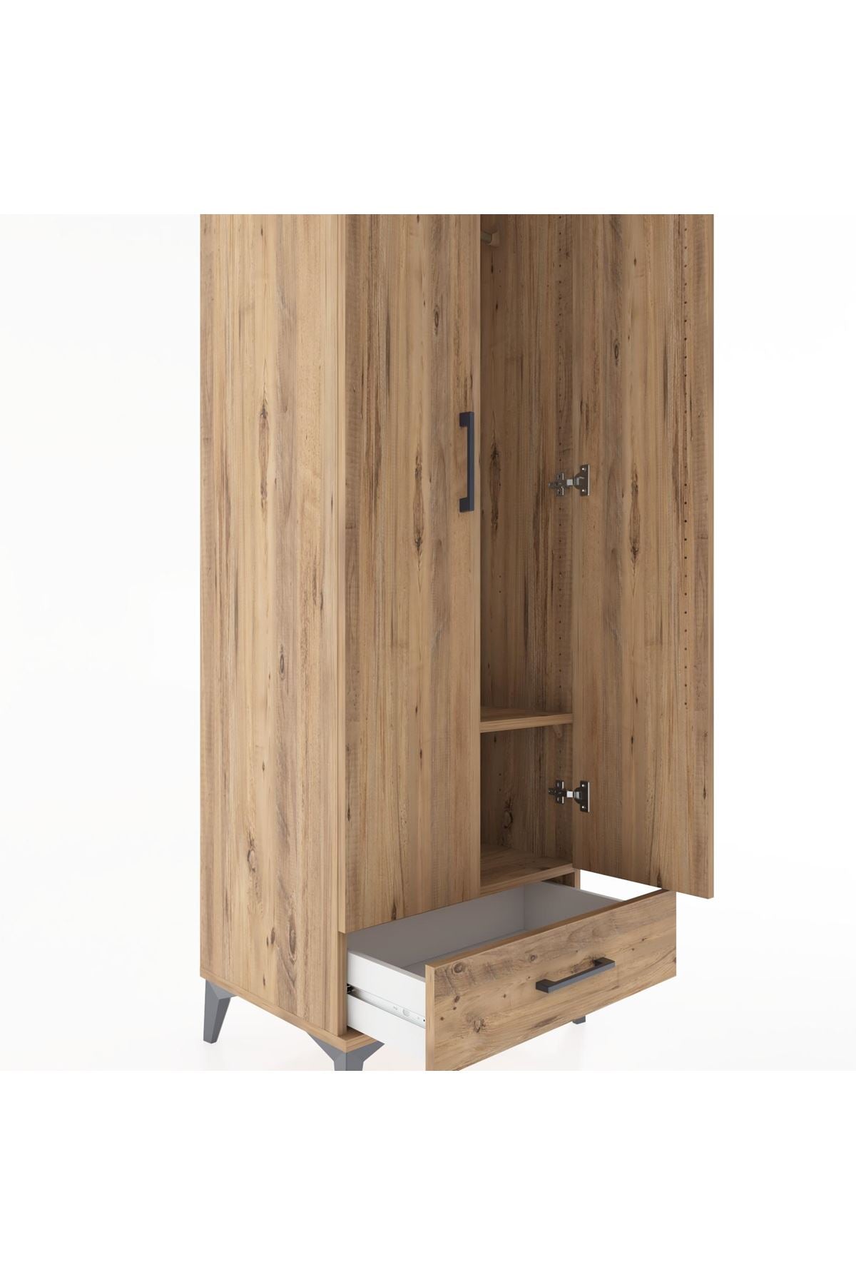 Hyperion Dolap 2 Raflı Tek Çekmeceli Tek Askılı 60x44x182 - S56M030V9B
