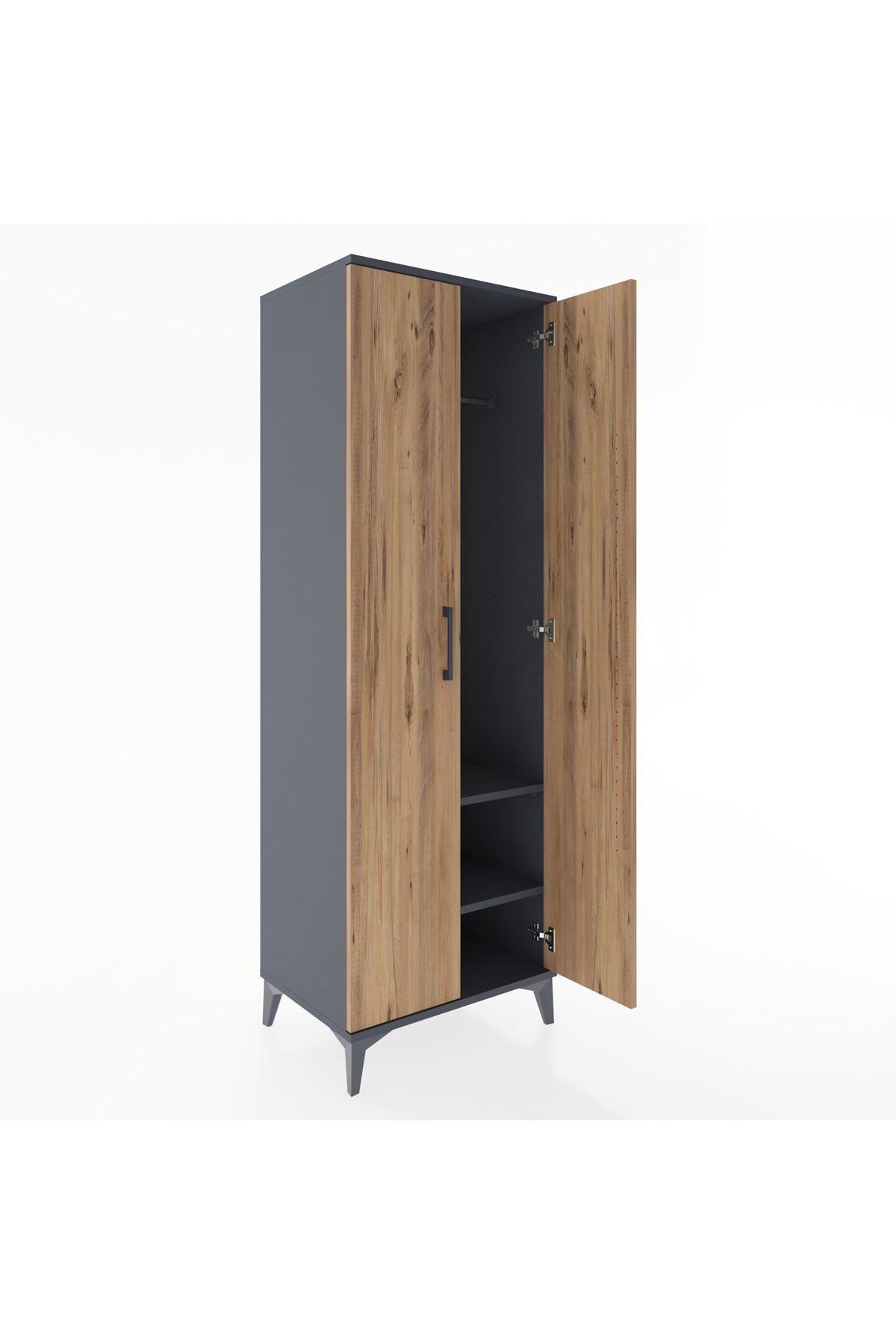 Hyperion Dolap 2 Raflı 2 Kapaklı Tek Askılı 60x44x182 - S56M031V6B