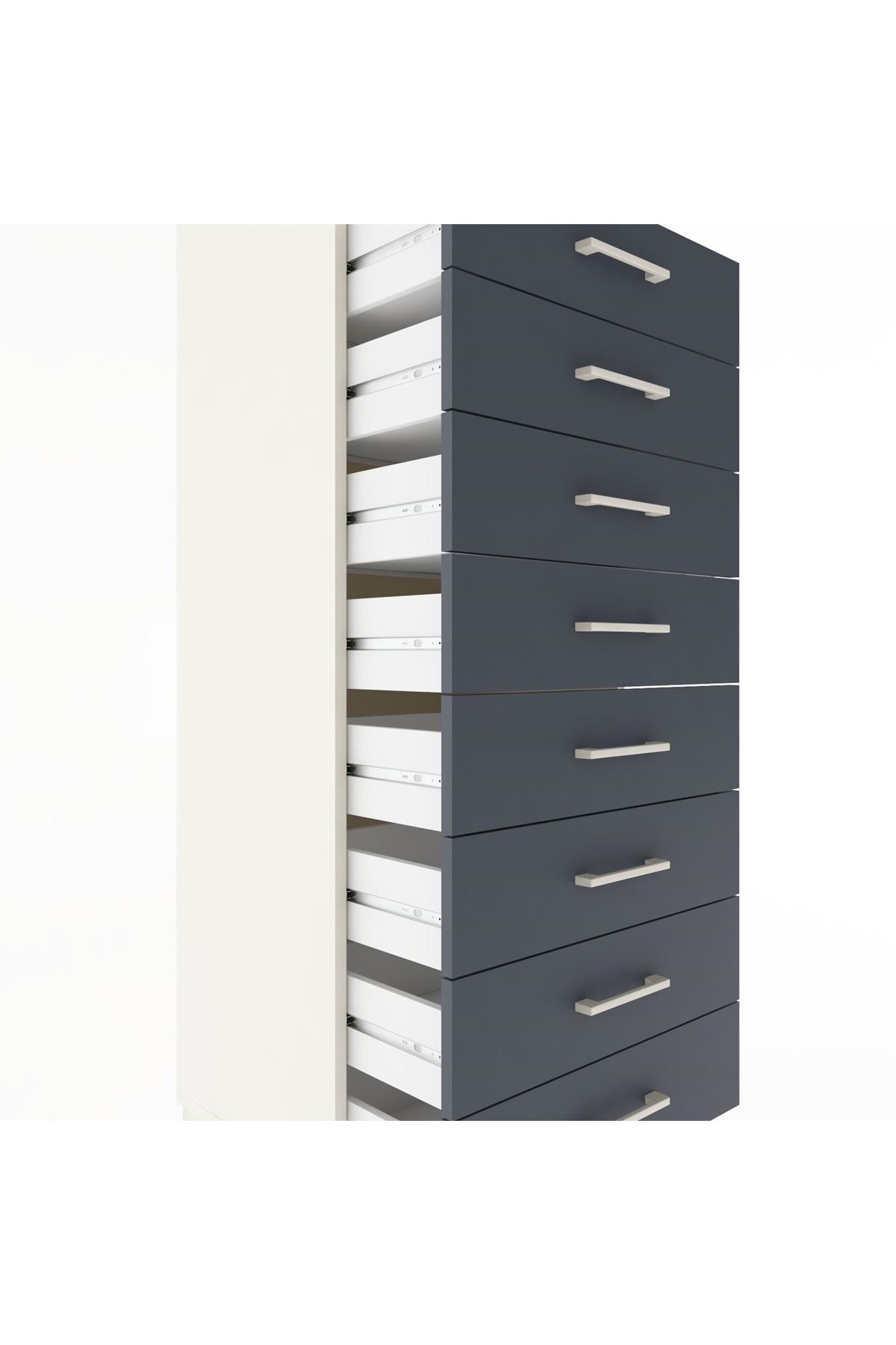 Hyperion Dolap Tek Raflı 8 Çekmeceli 60x44x182 - S56M032V2B