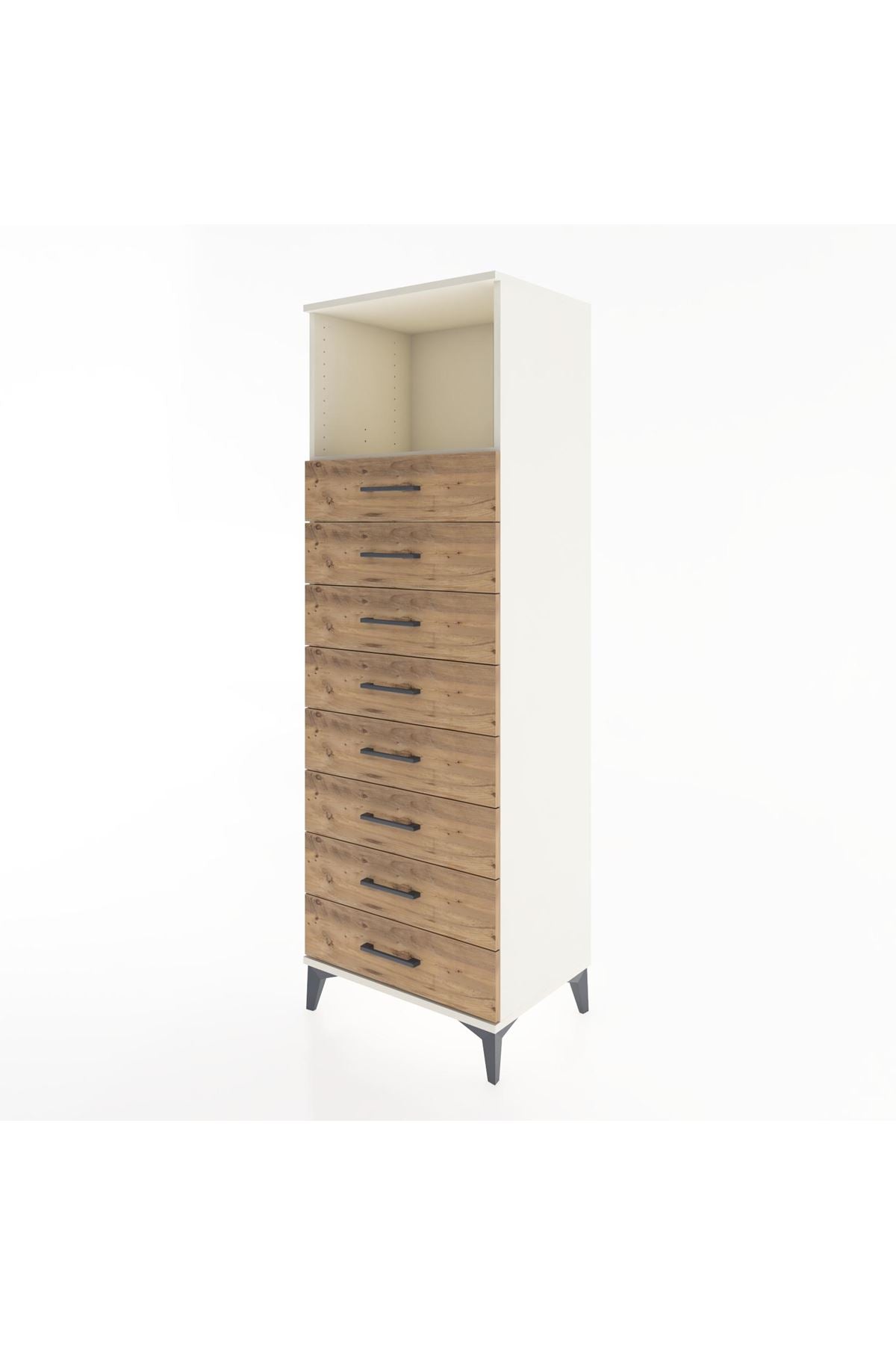 Hyperion Dolap Tek Raflı 8 Çekmeceli 60x44x182 - S56M032V3B