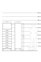 Hyperion Dolap Tek Raflı 8 Çekmeceli 60x44x182 - S56M032V1B