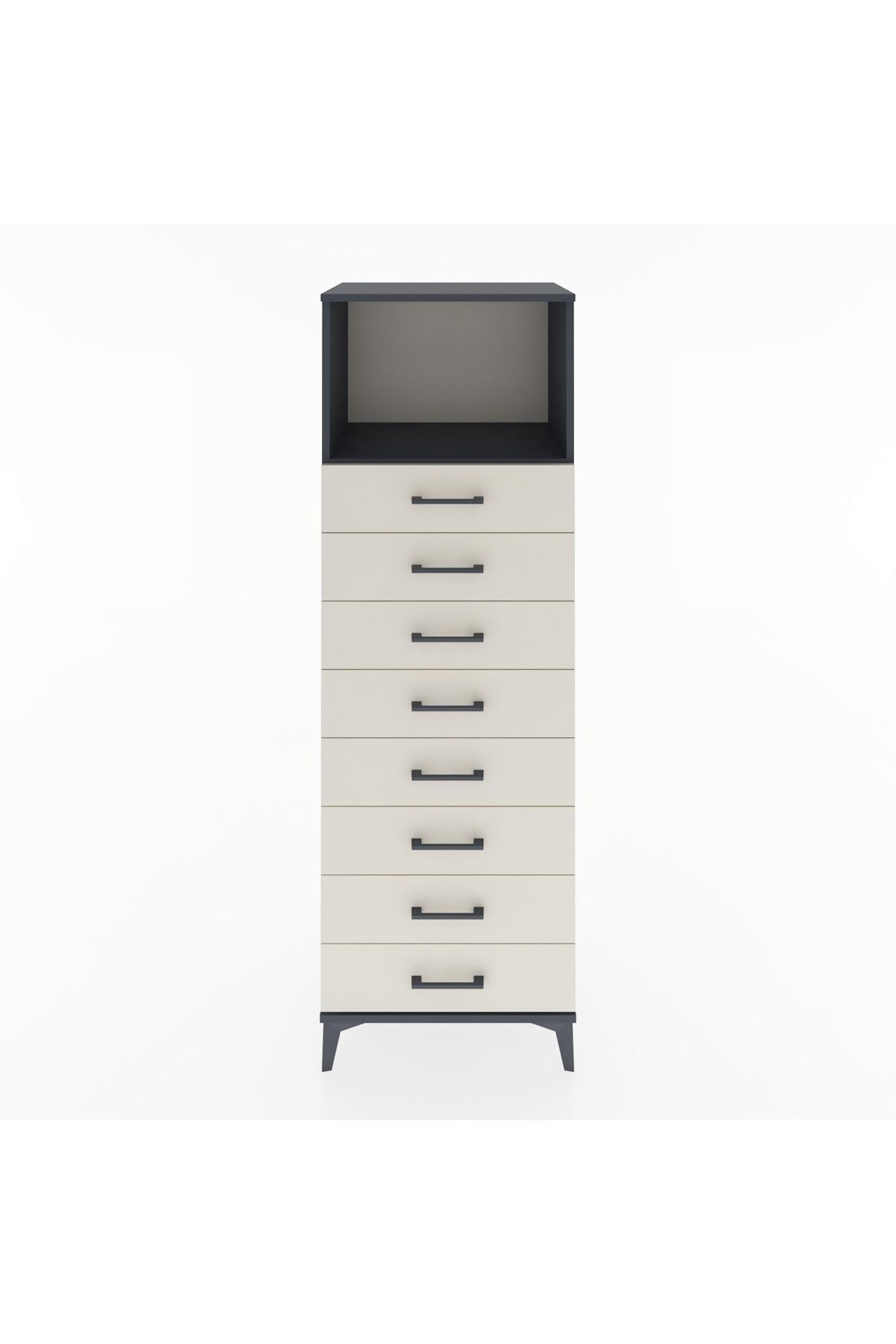 Hyperion Dolap Tek Raflı 8 Çekmeceli 60x44x182 - S56M032V4B