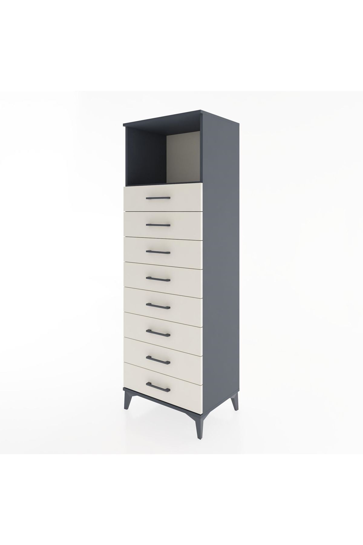 Hyperion Dolap Tek Raflı 8 Çekmeceli 60x44x182 - S56M032V4B