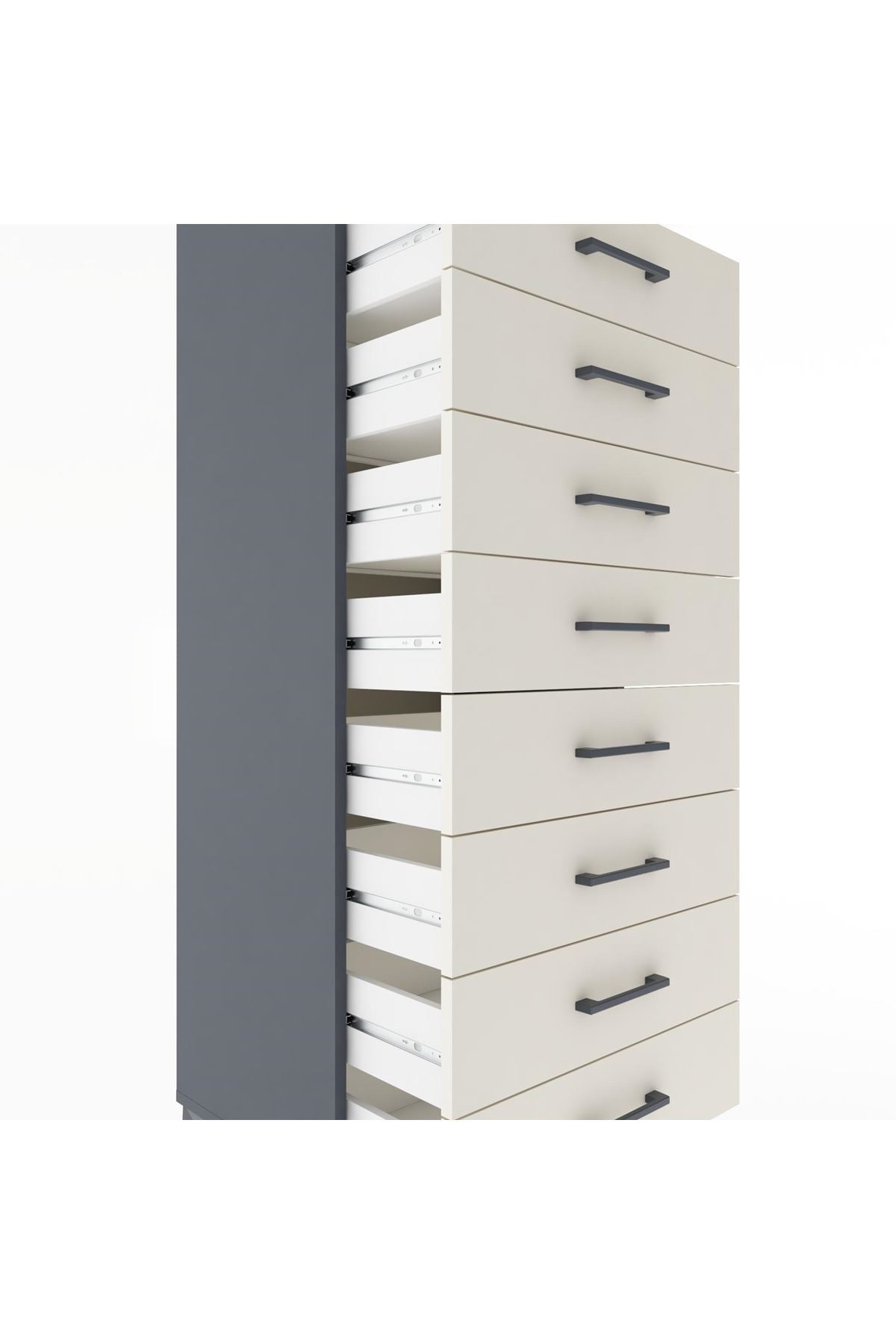 Hyperion Dolap Tek Raflı 8 Çekmeceli 60x44x182 - S56M032V4B