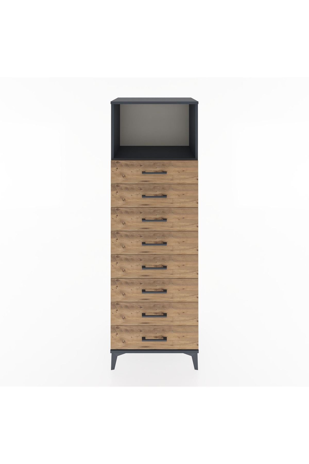 Hyperion Dolap Tek Raflı 8 Çekmeceli 60x44x182 - S56M032V6B