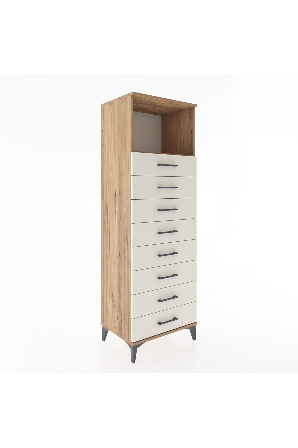 Hyperion Dolap Tek Raflı 8 Çekmeceli 60x44x182 - S56M032V7B