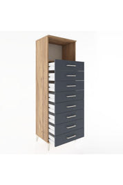 Hyperion Dolap Tek Raflı 8 Çekmeceli 60x44x182 - S56M032V8B
