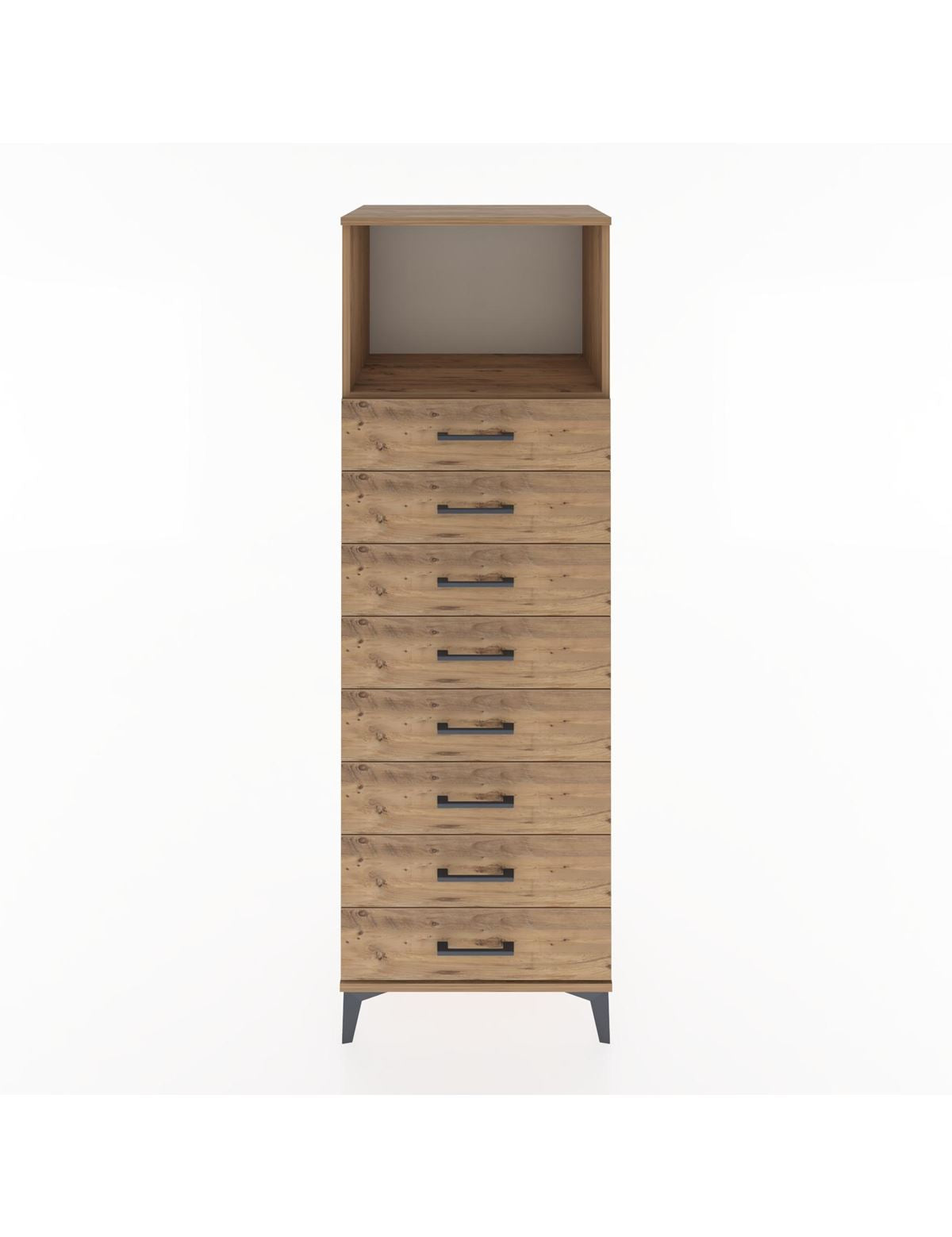Hyperion Dolap Tek Raflı 8 Çekmeceli 60x44x182 - S56M032V9B
