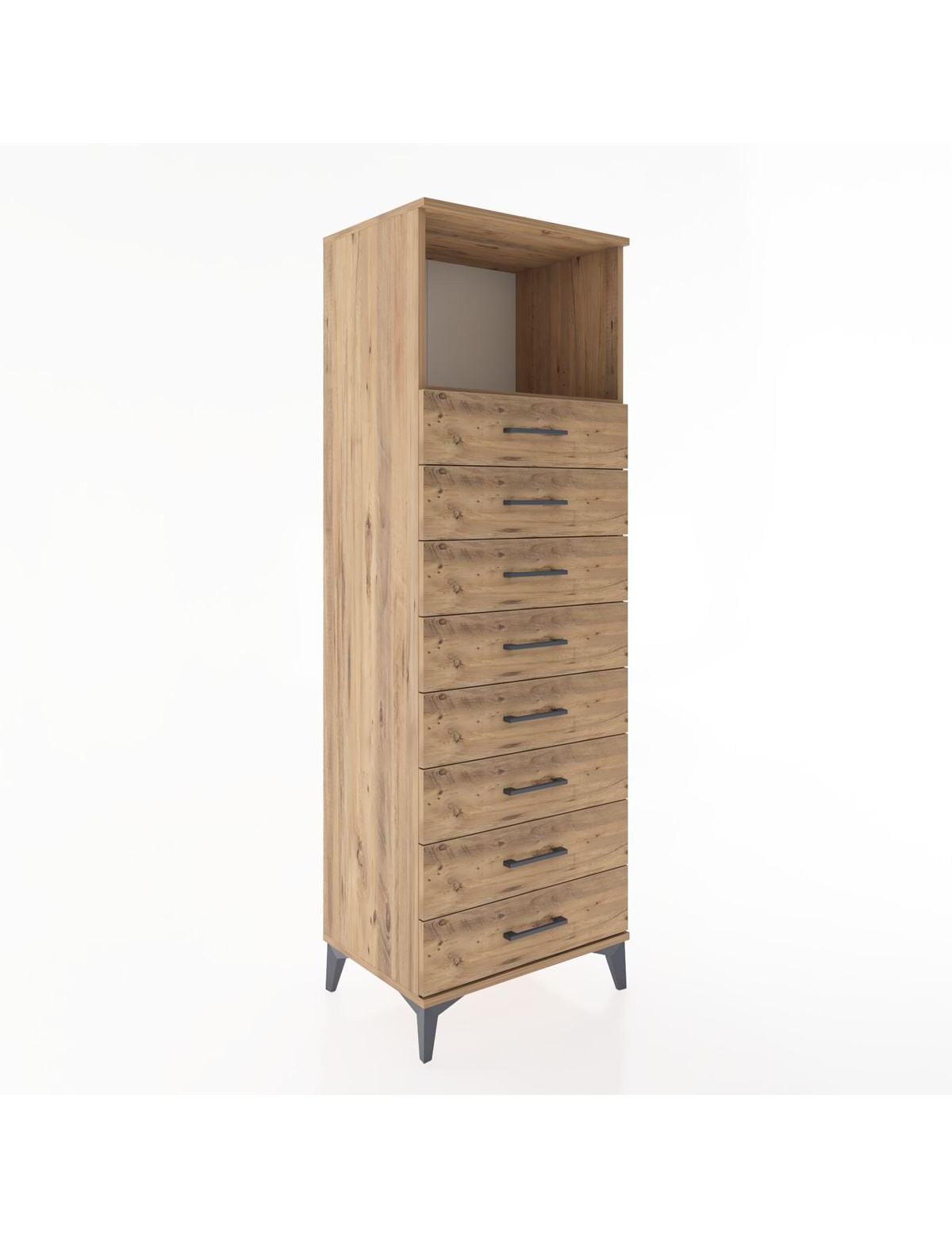 Hyperion Dolap Tek Raflı 8 Çekmeceli 60x44x182 - S56M032V9B