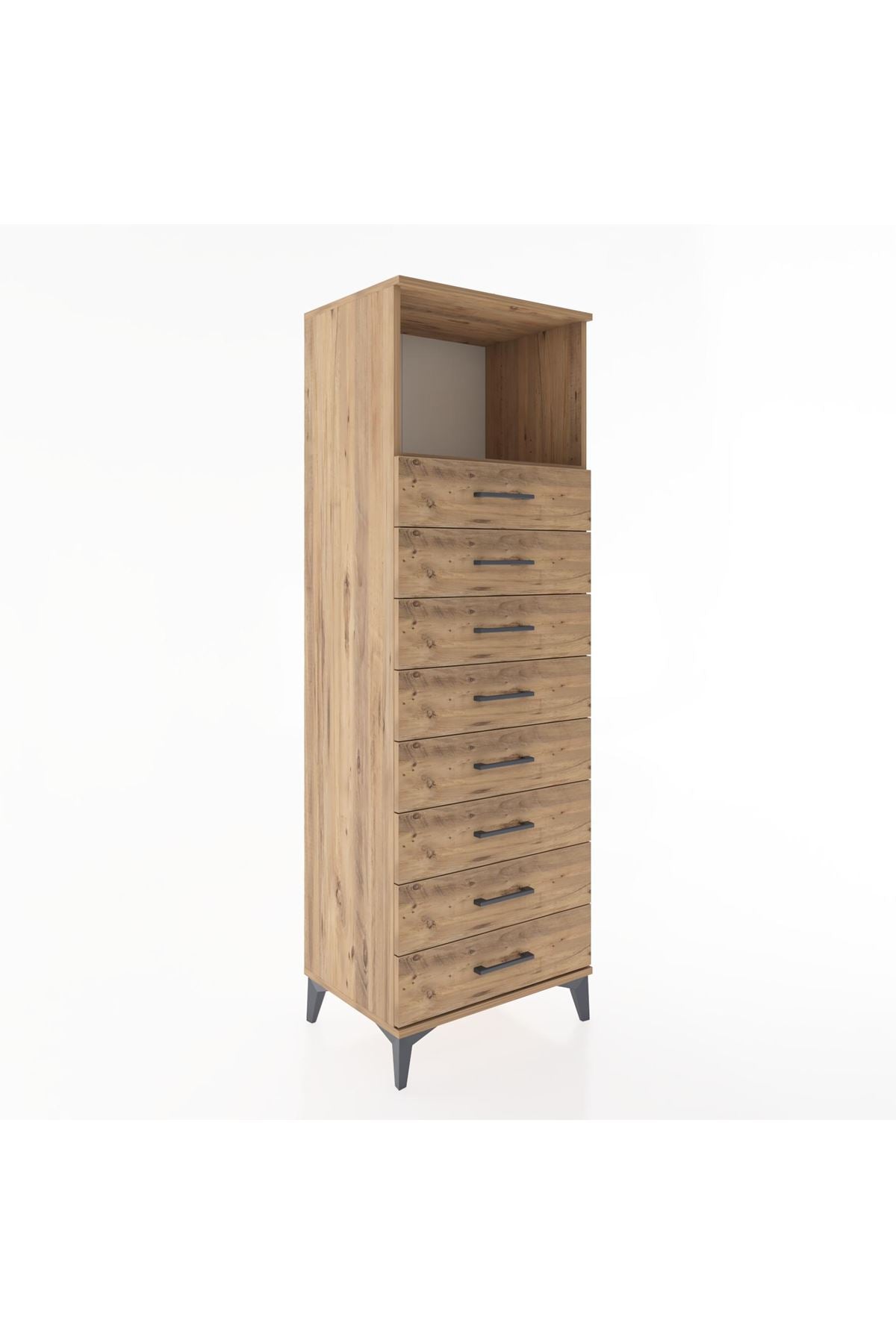 Hyperion Dolap Tek Raflı 8 Çekmeceli 60x44x182 - S56M032V9B