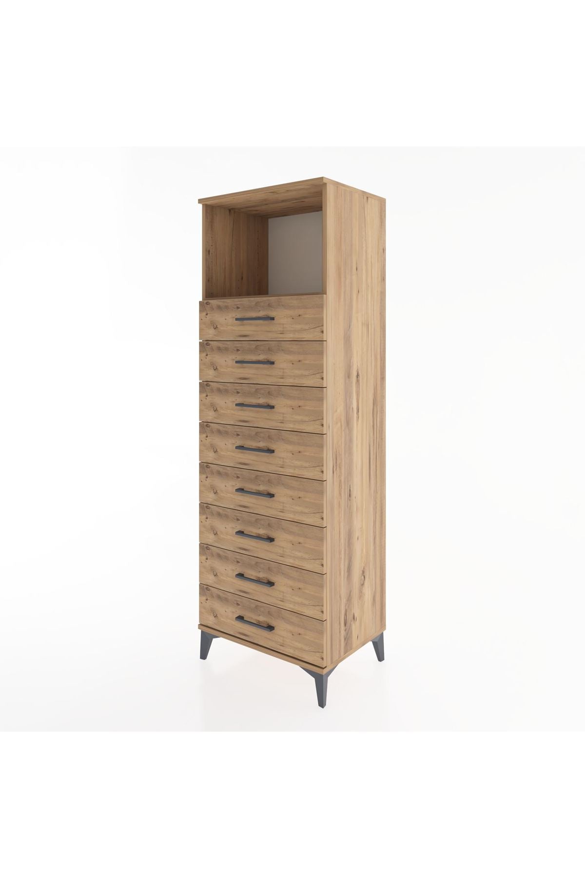 Hyperion Dolap Tek Raflı 8 Çekmeceli 60x44x182 - S56M032V9B