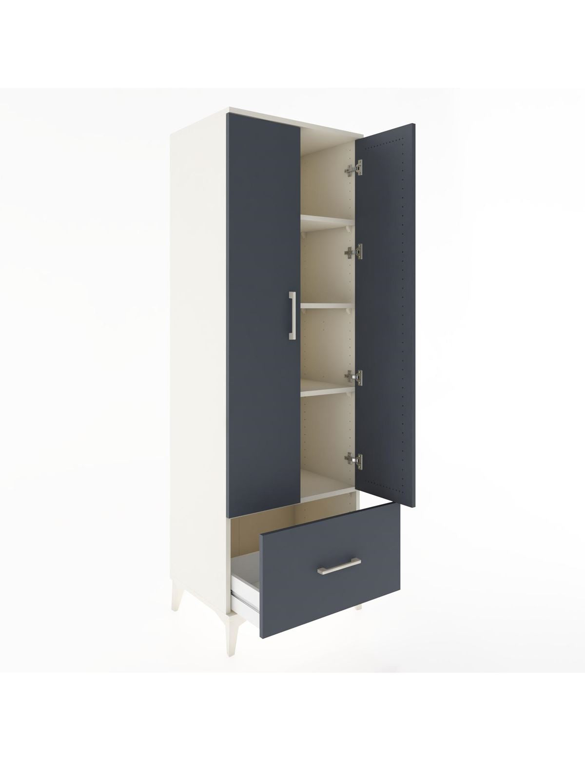 Hyperion Dolap 4 Raflı Tek Çekmeceli 2 Kapaklı 60x44x182 - S56M016V2B