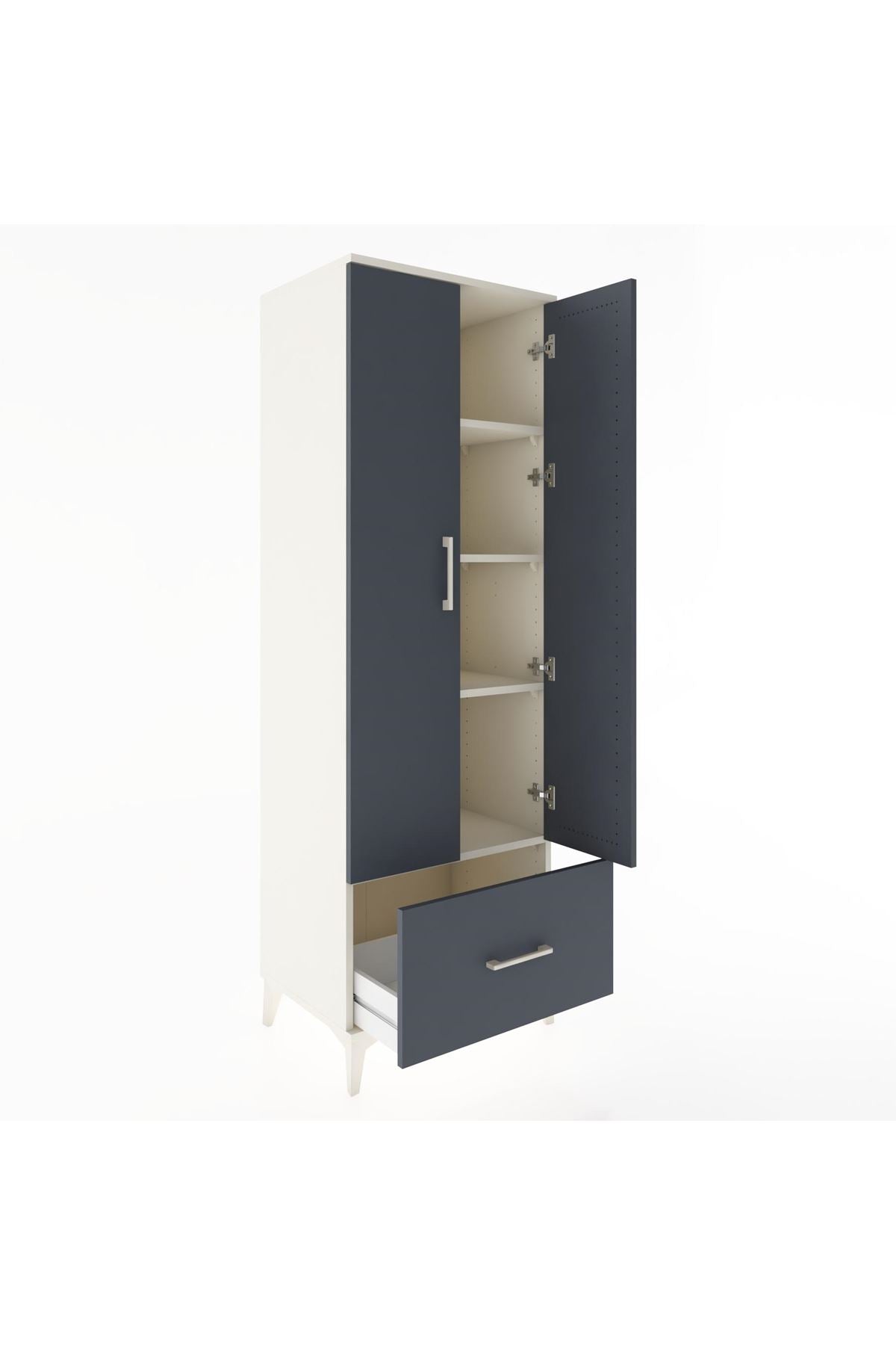 Hyperion Dolap 4 Raflı Tek Çekmeceli 2 Kapaklı 60x44x182 - S56M016V2B