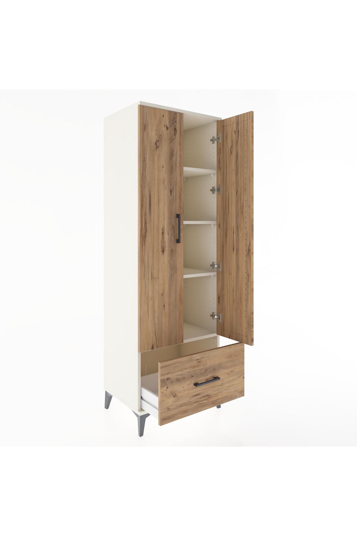 Hyperion Dolap 4 Raflı Tek Çekmeceli 2 Kapaklı 60x44x182 - S56M016V3B