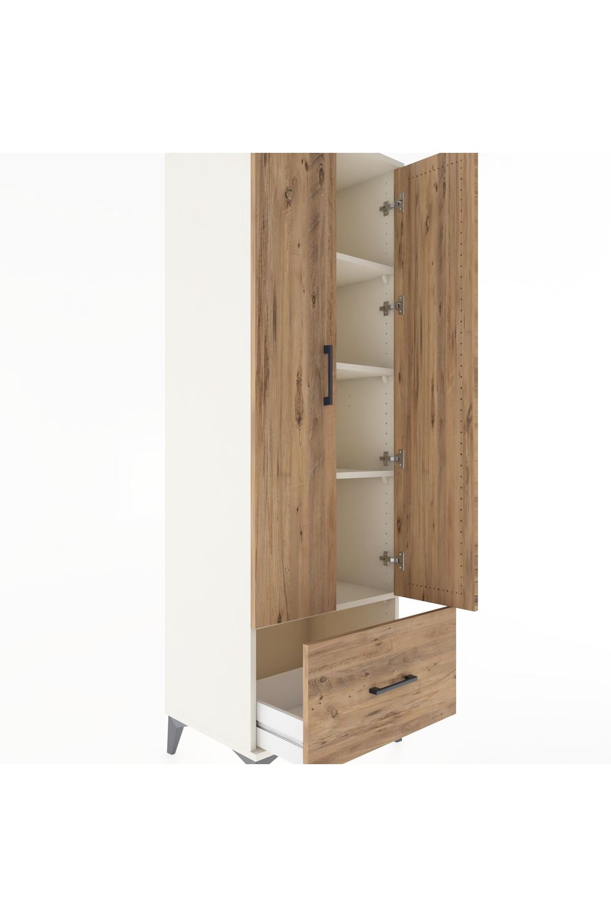 Hyperion Dolap 4 Raflı Tek Çekmeceli 2 Kapaklı 60x44x182 - S56M016V3B