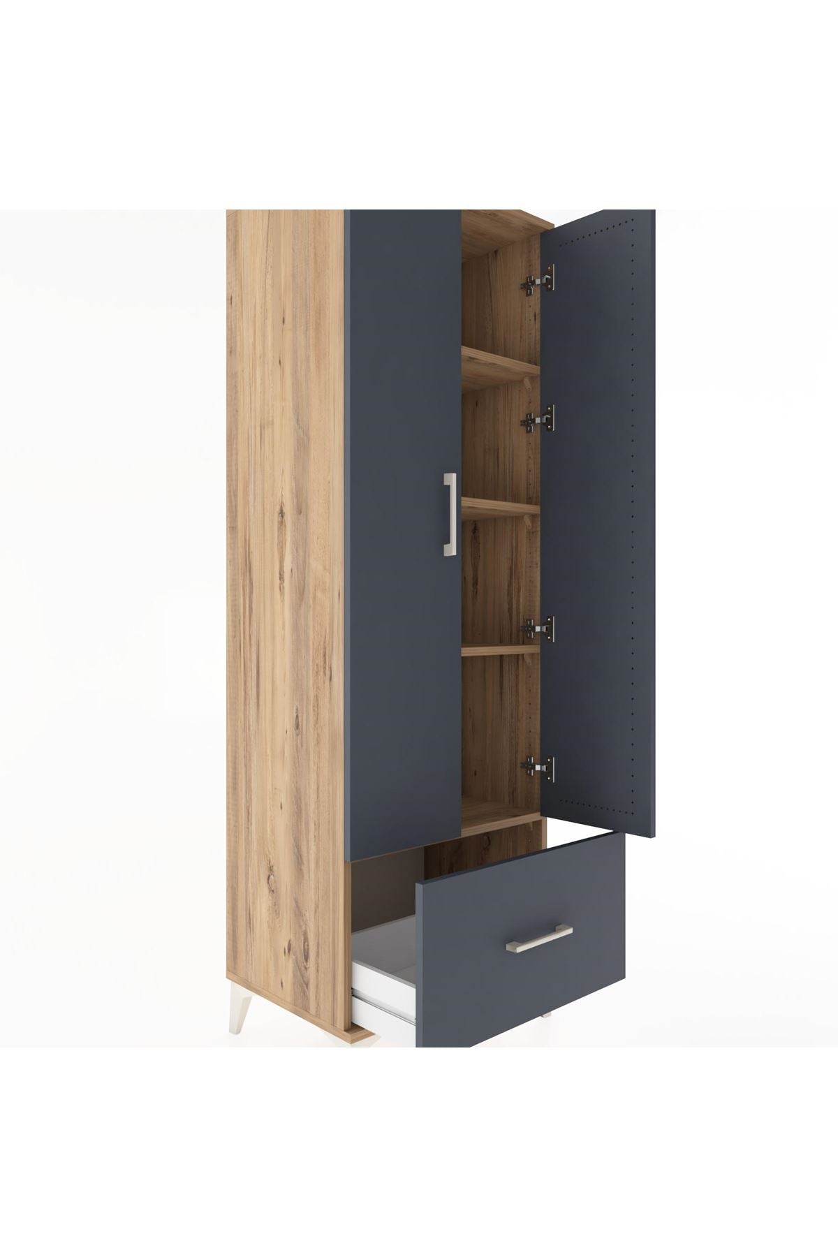 Hyperion Dolap 4 Raflı Tek Çekmeceli 2 Kapaklı 60x44x182 - S56M016V8B