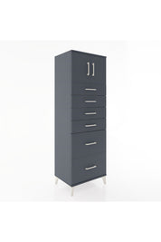 Hyperion Dolap Tek Raflı 6 Çekmeceli 2 Kapaklı 60x44x182 - S56M017V5B