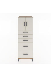 Hyperion Dolap Tek Raflı 5 Çekmeceli 2 Kapaklı 60x44x182 - S56M018V7B