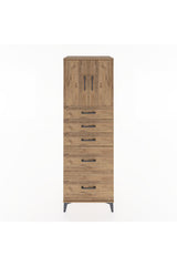 Hyperion Dolap Tek Raflı 5 Çekmeceli 2 Kapaklı 60x44x182