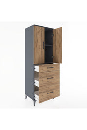 Hyperion Dolap 2 Raflı 3 Çekmeceli 2 Kapaklı 60x44x182 - S56M020V6B